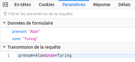 Paramètres POST