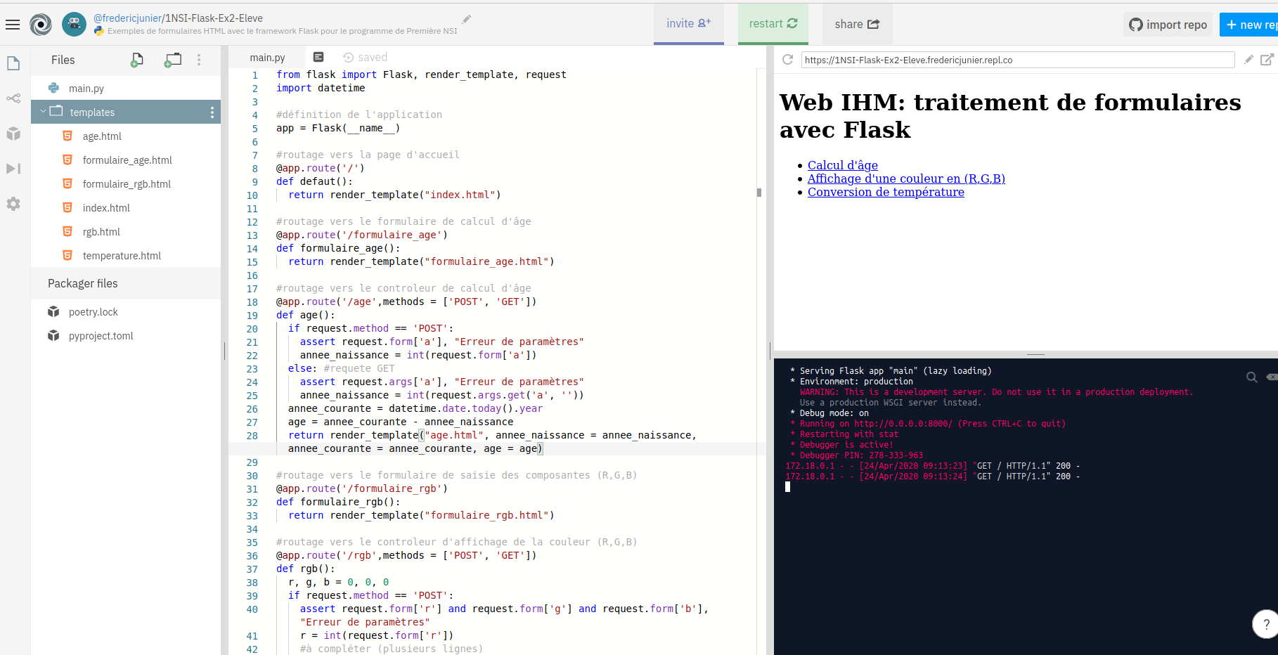 "Flask exemple2"